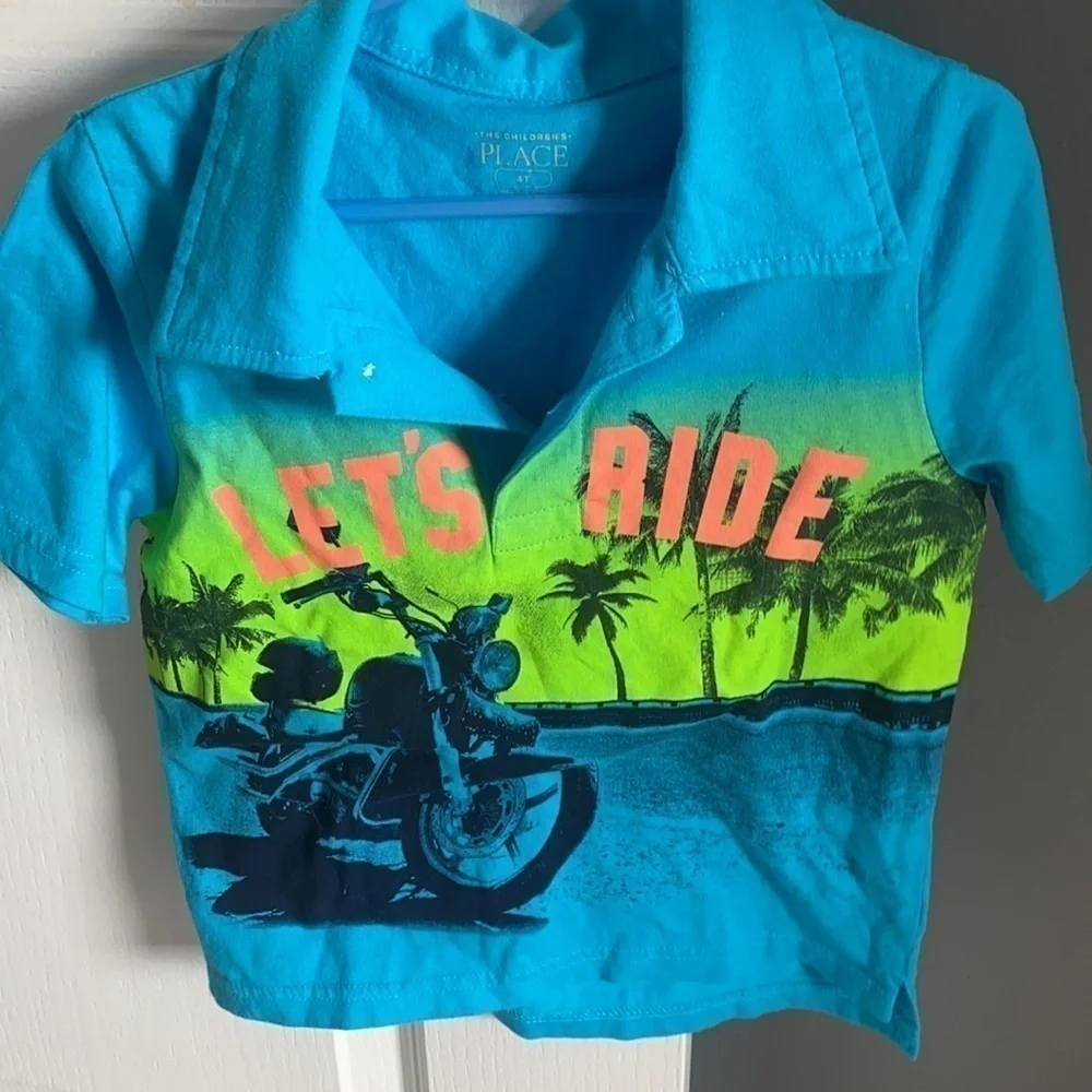 Let’s Ride blue boys polo size 4T